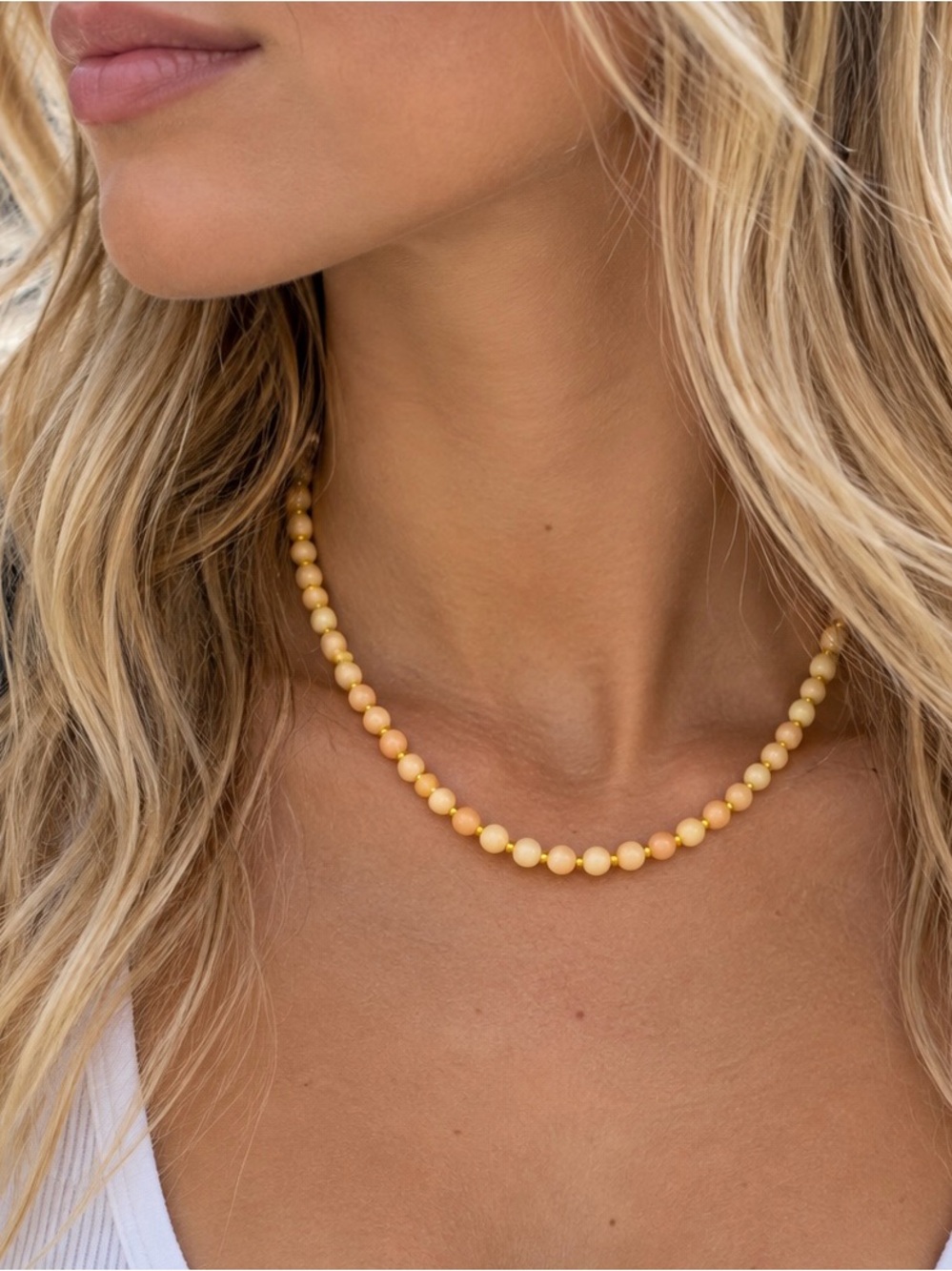 Pink Beaded Necklace - Women Jewelry